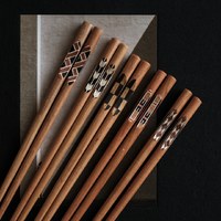 pufu 木拼花筷子